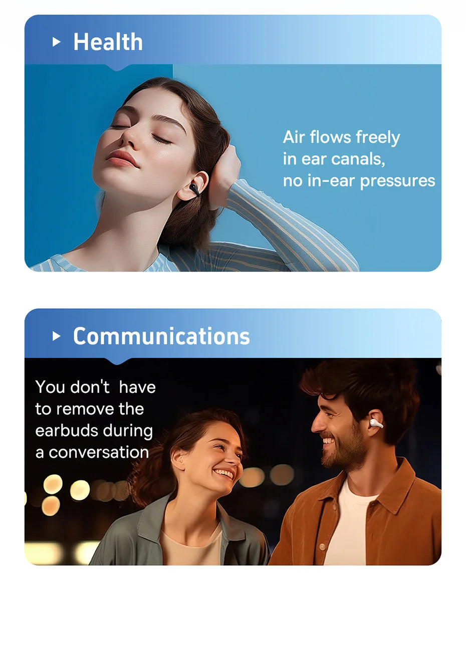 Baseus AirGo AS01 Ear clip Earphones Bluetooth 5.3 Wireless Earphone 2-MIc ENC HD Call Noise Reduction Headphones Sports Earbuds