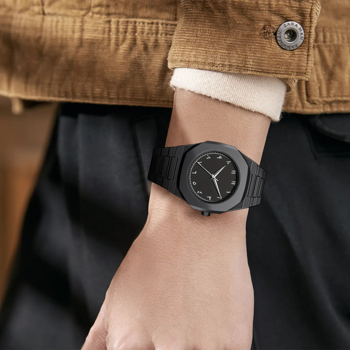 Modern Minimalist Men's Aura Watch Arabic Numeral Dial