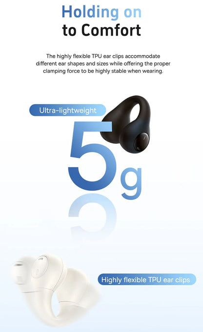 Baseus AirGo AS01 Ear clip Earphones Bluetooth 5.3 Wireless Earphone 2-MIc ENC HD Call Noise Reduction Headphones Sports Earbuds