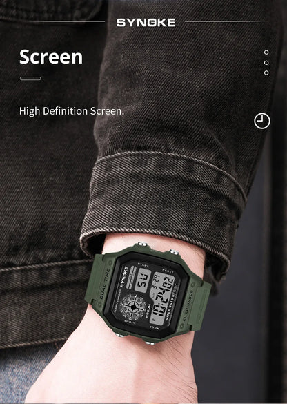 Digital Watches Men Sports Luminous Multifunction Waterproof Women Wristwatch Outdoor and Running Student Seven Lights Synoke