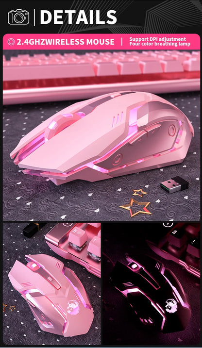 Gaming Mute Mouse Cute RGB Gamer 6 Buttons Mice Optical Office Computer Mouse For Desktop Laptop Ergonomic Game Mouse